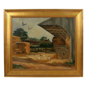 FRENCH COUNTRY LANDSCAPE IN GILT FRAME