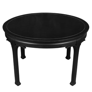 ROUND EBONIZED ASIAN STYLE MID CENTURY CENTER TABLE