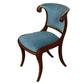 REGENCY STYLE BLUE VELVET UPHOLSTERED MAHOGANY KLISMOS CHAIR