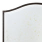 PAUL FERRANTE STYLE WROUGHT IRON ARCHED FRAME FLOOR MIRROR WITH BEVELED GLASS