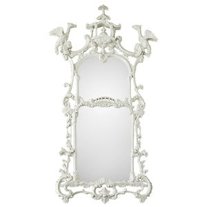 CHINOISERIE HAND CARVED AND PAINTED PAGODA MIRROR