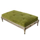 OVERSIZED TUFTED VELVET OTTOMAN WITH GILT DETAILS