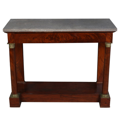 EMPIRE STYLE MARBLE TOP & MAHOGANY PIER CONSOLE