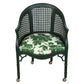 SET OF FOREST GREEN WICKER TABLE AND FIVE CHAIRS IN BIELECKY BROTHERS STYLE