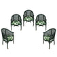 SET OF FOREST GREEN WICKER TABLE AND FIVE CHAIRS IN BIELECKY BROTHERS STYLE