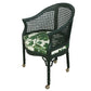 SET OF FOREST GREEN WICKER TABLE AND FIVE CHAIRS IN BIELECKY BROTHERS STYLE
