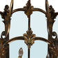 NINE LIGHT LANTERN WITH GLASS PANELS AND DECORATIVE BRASS DETAIL