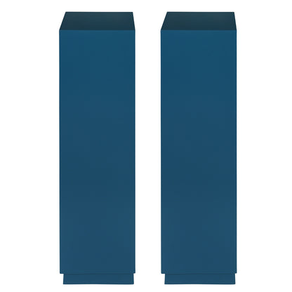 MID CENTURY NEWLY PAINTED PEDESTALS IN FINE PAINTS OF EUROPE BLUE