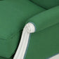 PAIR OF CUSTOM FRENCH BERGERES IN GREEN OTTOMAN FILE FABRIC