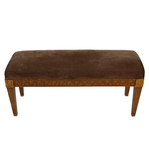 UPHOLSTERED BENCH WITH GREEK KEY DETAIL