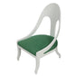 WHITE PAINTED CHAIR WITH GREEN UPHOLSTERED SEAT