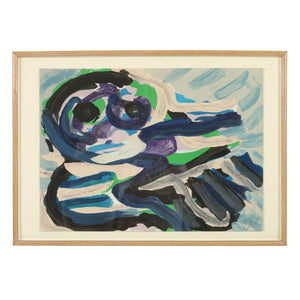 ABSTRACT LITHOGRAPH IN BLUE