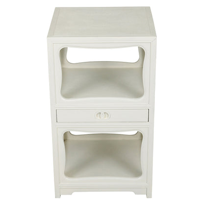 VINTAGE WHITE 1950'S MICHAEL TAYLOR END TABLE
