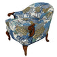 PAIR OF HOLLYWOOD REGENCY UPHOLSTERED BERGERES IN SCALAMANDRÉ FABRIC