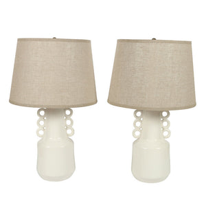 FRANCES ELKINS STYLE WHITE CERAMIC  LAMP