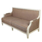 FRENCH WHITE FRAME SOFA WITH BEIGE UPHOLSTERY