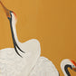 A JAPANESE SIX PANEL FOLDING CRANE MOTIF SCREEN