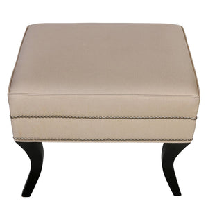 FAUX OSTRICH MID CENTURY BENCH WITH NICKEL NAILHEAD DETAIL