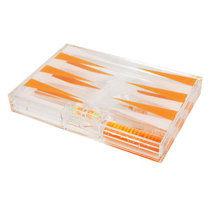 LUCITE BACKGAMMON SET