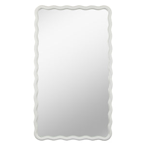 WHITE PLASTER FINISH SCALLOP LARGE MIRROR