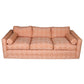 NEWLY UPHOLSTERED MILO BAUGHMAN STYLE MIDCENTURY SOFA IN ORANGE DIAMOND FABRIC