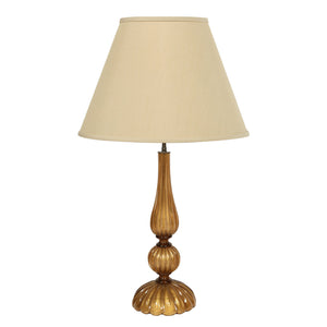 SINGLE VINTAGE MURANO PALE AMBER TABLE LAMP