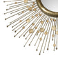 SILVER LEAF AND METAL SUNBURST BEVELED MIRROR WITH CAPIZ CIRCULAR ACCENTS
