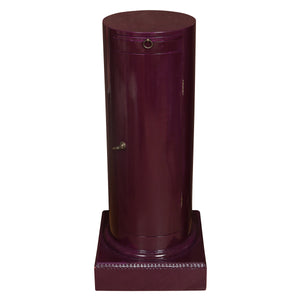 AUBERGINE CYLINDER PEDESTAL AND STORAGE CABINET