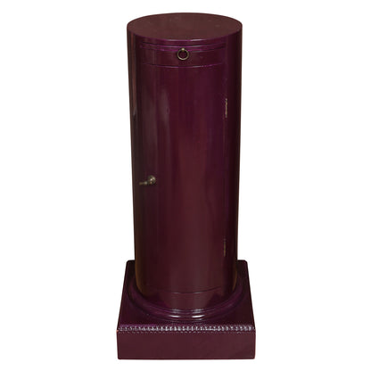 AUBERGINE CYLINDER PEDESTAL AND STORAGE CABINET
