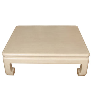 KARL SPRINGER STYLE LAQUERED GRASSCLOTH COFFEE TABLE, CIRCA 1970
