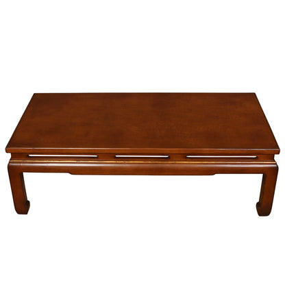 ASIAN MODERN CHOCOLATE BROWN COFFEE TABLE WITH MING STYLE LEGS