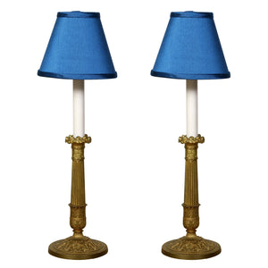 PAIR OF NEOCLASSICAL GILT CANDLESTICK LAMPS