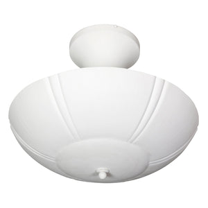 WHITE PLASTER ART DECO SEMI-FLUSH CEILING FIXTURE