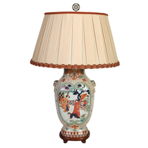 SINGLE LARGE CHINOISERIE FIGURAL LAMP