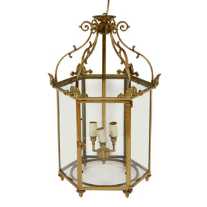 ENGLISH BRASS VINTAGE HALL LANTERN