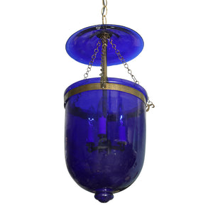 CUSTOM COBALT BLUE BELL JAR LANTERN