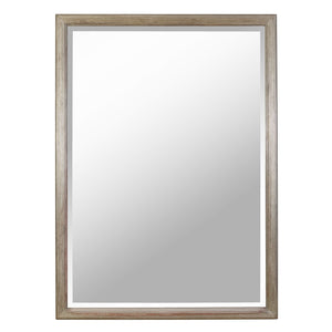 CUSTOM SILVER LEAF RECTANGULAR RIBBED MIRROR