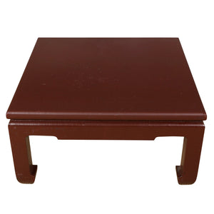 KARL SPRINGER STYLE OXBLOOD GRASSCLOTH COCKTAIL TABLE