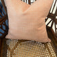 GEOMETRIC ORANGE AND WHITE TEXTURED PILLOW