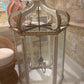 LARGE VINTAGE PAINTED WOOD LANTERN WITH CARVED GILT DETAILS