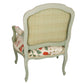 PAIR OF QUILTED CHINTZ UPHOLSTERED VINTAGE PAINTED FAUTEUILS