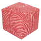 PAIR OF NEWLY UPHOLSTERED ANIMAL PRINT RED PETITE OTTOMANS