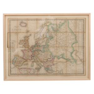 NEWLY FRAMED ANTIQUE MAP OF EUROPE