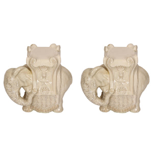 PAIR OF WHITE ELEPHANT STOOLS