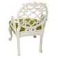 OSCAR DE LA RENTA PAINTED ARMCHAIR NEWLY UPHOLSTERED IN RAW GREEN SILK