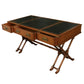 VINTAGE LEATHER AND WOOD CAMPAIGN DESK