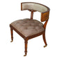 ENGLISH TUFTED LEATHER KLISMOS CURVED DESK CHAIR