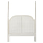 PAIR OF VINTAGE SERGE ROCHE WHITE PAINTED CANED TWIN HEADBOARDS WITH FROND DETAIL CARVED DETAILS