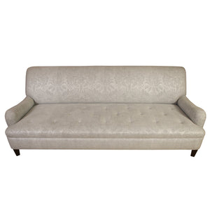 SILVER JACQUARD SOFA WITH TUFTED SEAT