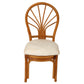VINTAGE BAMBOO AND GLASS SQUARE DINING TABLE WITH FOUR DINING CHAIRS